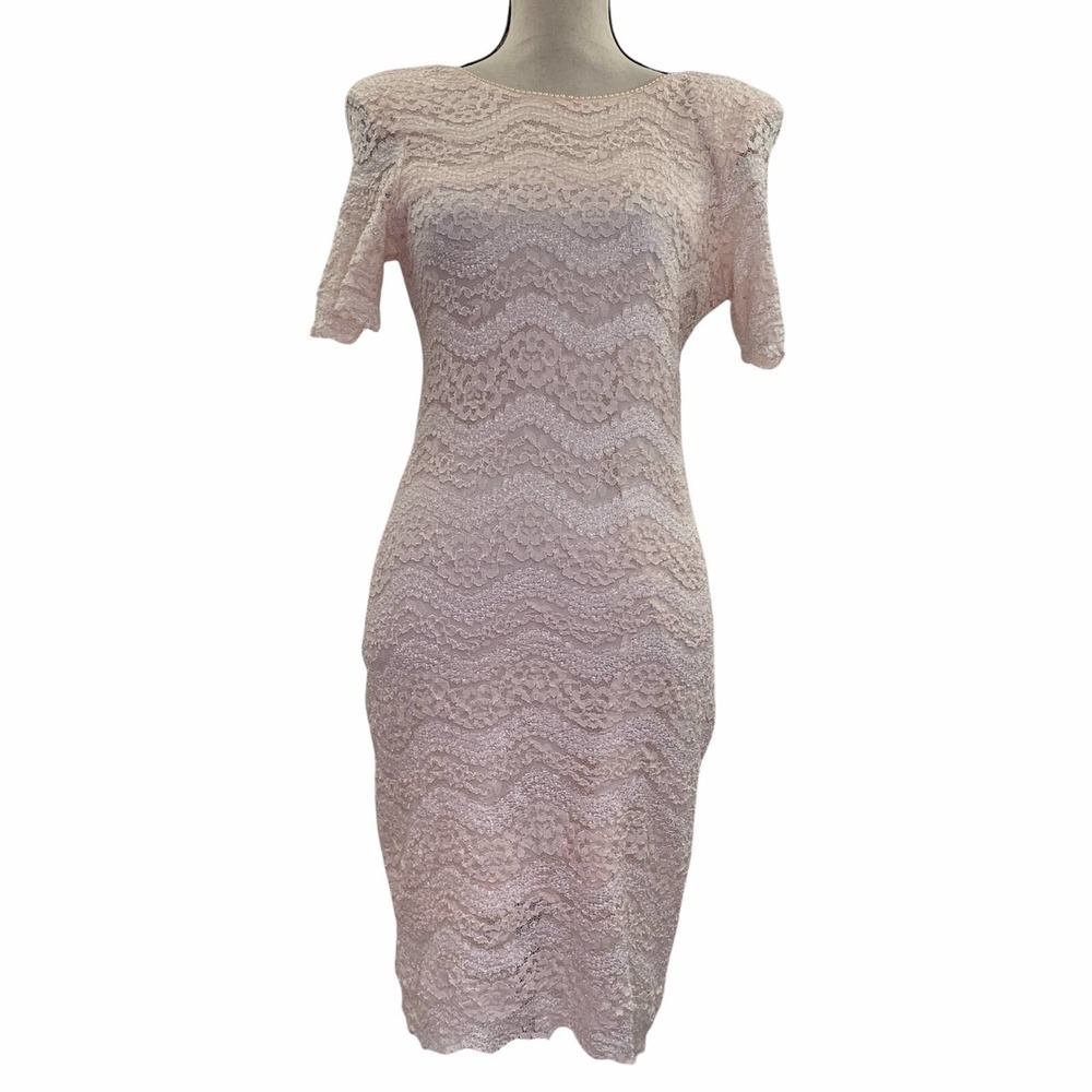 PICCALINO Petites Pink Lace Short Sleeve Dress